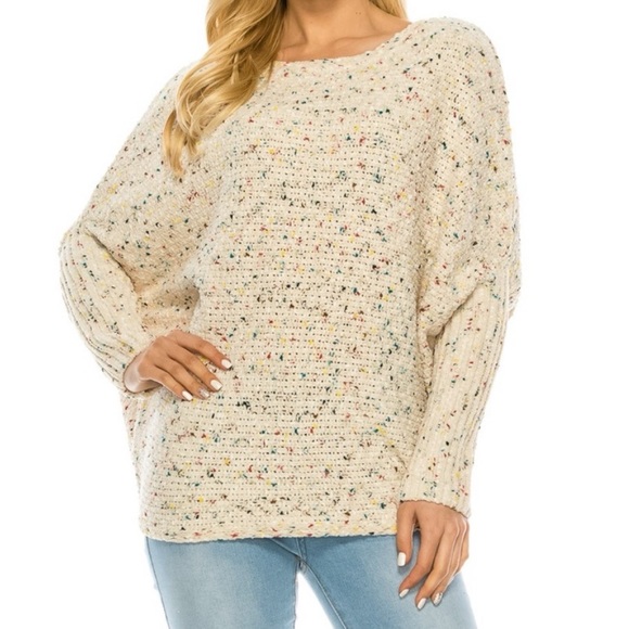 ANNVA Sweaters - 🍒NWT Chenille Confetti Cream Spring Knit Sweater. 1 M 1 LRG 1 XL Available